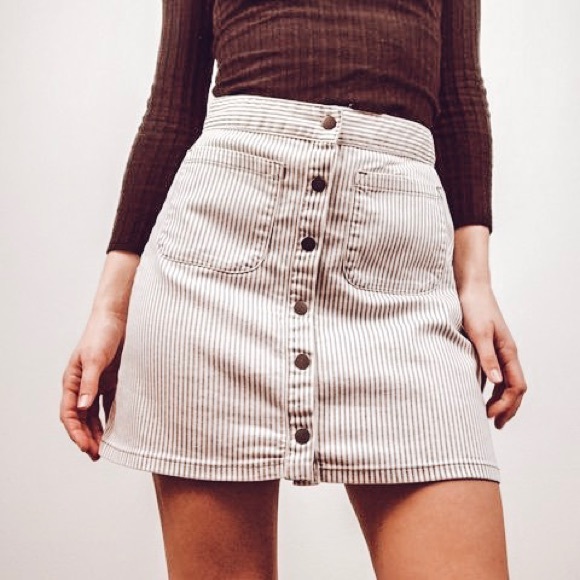 Urban Outfitters Dresses & Skirts - UO Kimchi Blue Pinstripe Button Down Skirt NWT